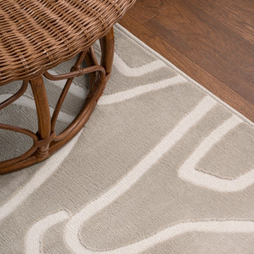 Alcina Modern Scandinavian Graphic Lines High-Low Area Rug
